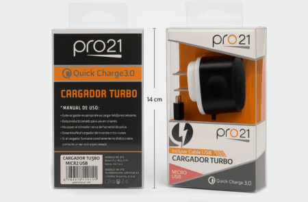CARGADOR PRO 21 - TURBO 9V - MICRO USB. A