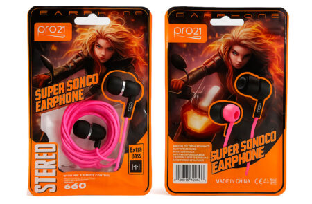 AURICULAR MANOS LIBRES PRO 21 SUPERSONICO Ficha Mini Jack 3.5 mm Rosa