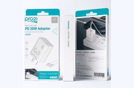 Cargador PRO 21 - 30W - C/Cable Extraible Type C A Type C  - c/Turbo - Blanco