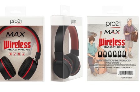 AURICULAR VINCHA MAX BLUETOOTH  AZ81 negro con rojo