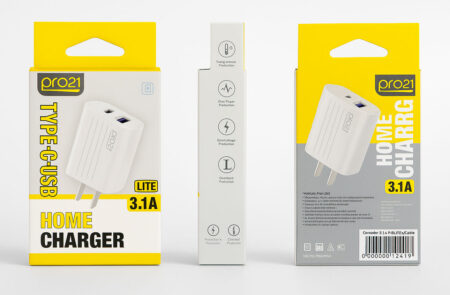 Cargador PRO 21 - Lite 3.1  sin Cable C Type + 2 entradas usb