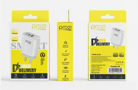 Cargador PRO 21 - Power Delivery (PD) USB + TYPE C. - Adaptador s/Cable