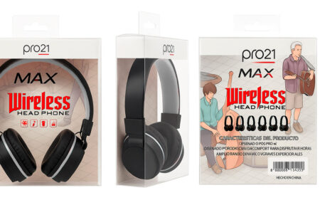 AURICULAR VINCHA MAX BLUETOOTH  AZ81 negro con blanco